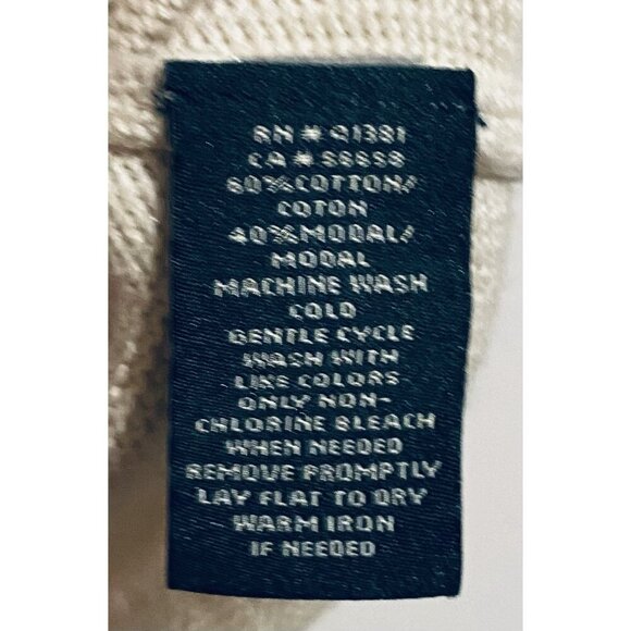 Ralph Lauren Sweater Womens XL Ivory Black Ruffle V Neck Cottagecore Feminine - Picture 5 of 6